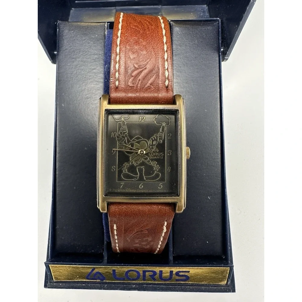 Disney Lorus V515-5150 New‎ Battery Mickey Mouse Cowboy Tank Watch 24MM Rare U